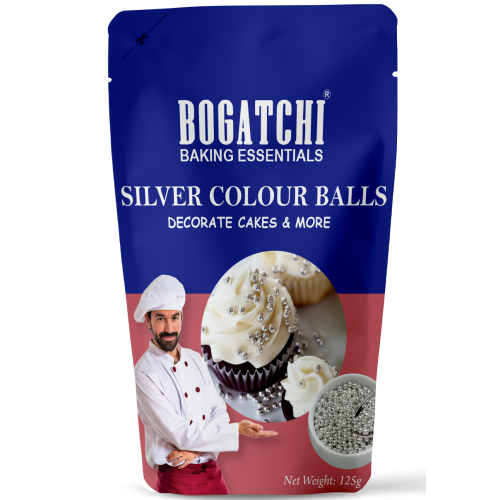 BOGATCHI Silver Color Balls for Cake Decoration